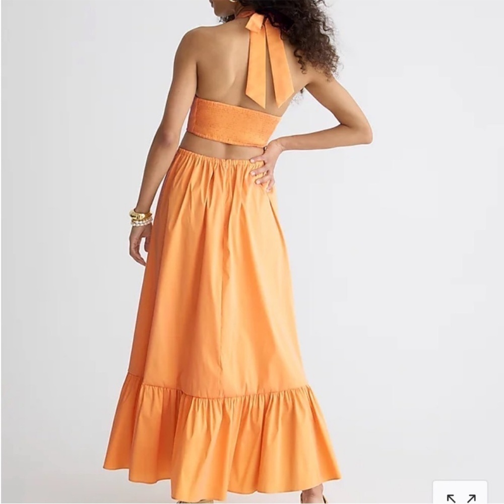 NWT J. Crew Collection taffeta O-ring cutout halter-neck maxi dress BP887 - Picture 4 of 13